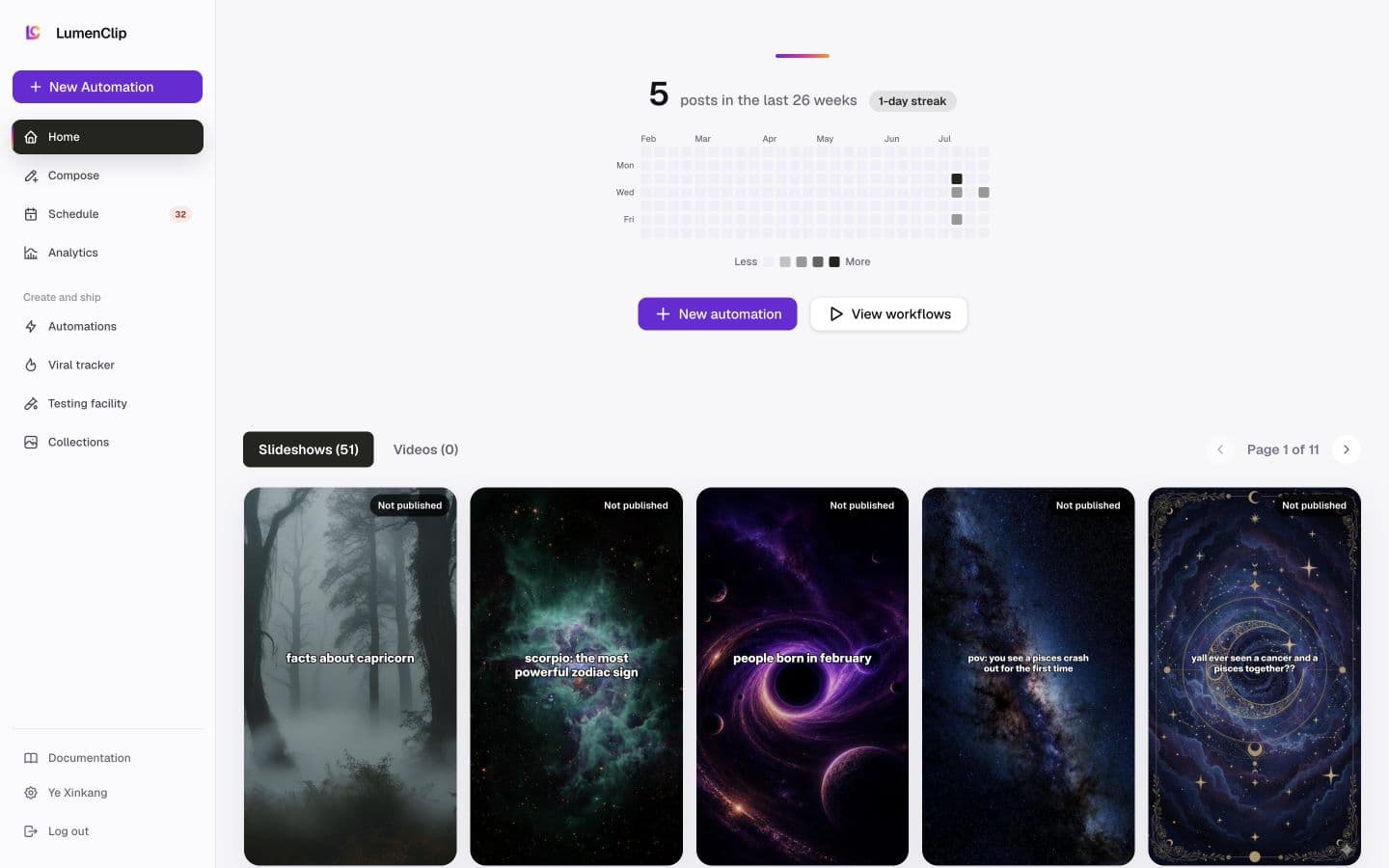 Desktop dashboard