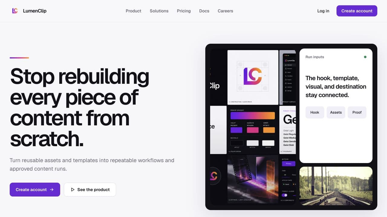 Desktop landing page